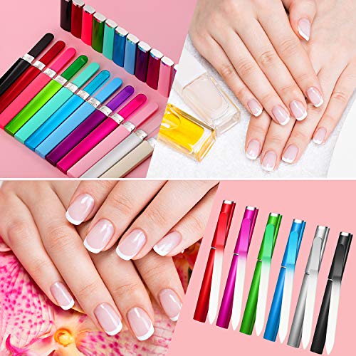 Mudder 12-Piece Glass Nail Files Set with Cases for Manicure