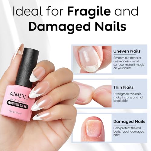 AIMEILI HEMA-Free Clear Rubber Base Gel for Nails - 10ml