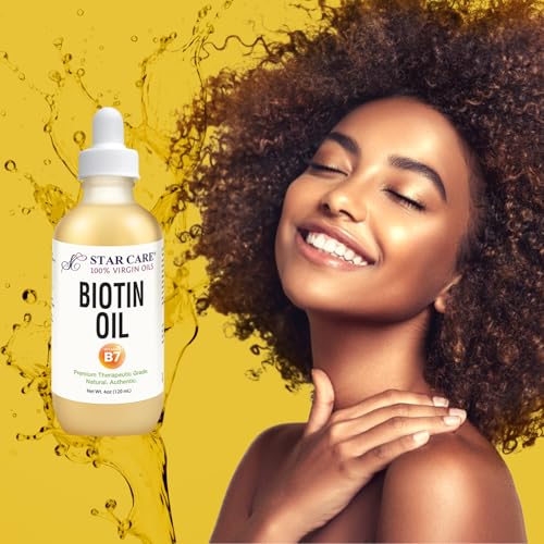 STAR CARE 100% Virgin Biotin Oil for Hair Growth and Skin Care, 4oz