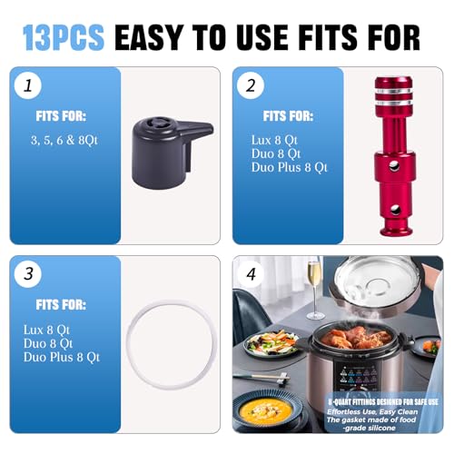 13-Piece Replacement Parts Set for 8 QT Electric Pressure Cooker