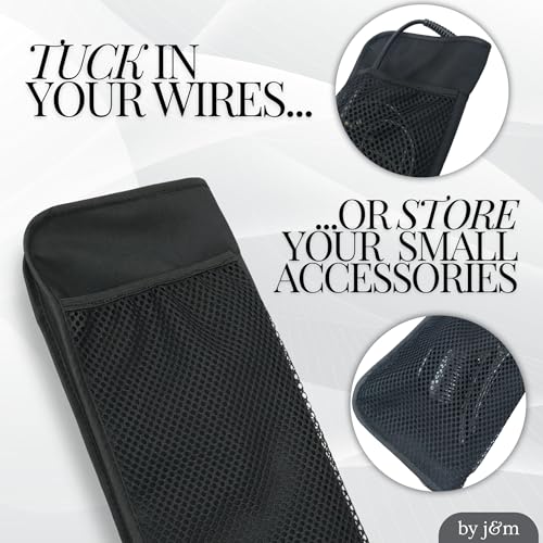 j&m Heat-Resistant Hair Straightener Mat and Travel Pouch Case