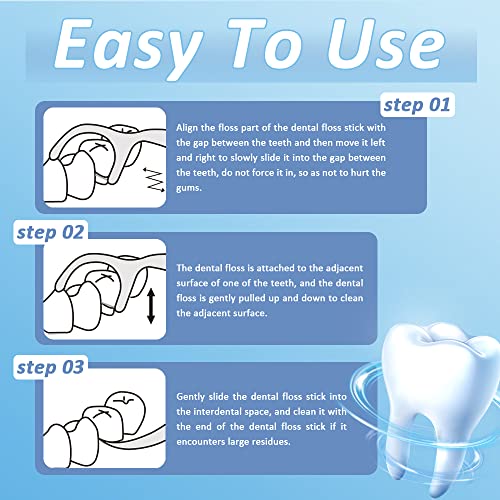 Modixun 300PCS Travel Dental Floss Picks 6-Pack Unflavored Strong Tooth Flossers