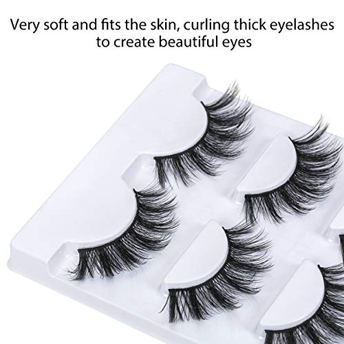 DYSILK Reusable Wispy Mink Lashes 3 Pairs – Fluffy Cat Eye Faux Mink Strip Eyelashes