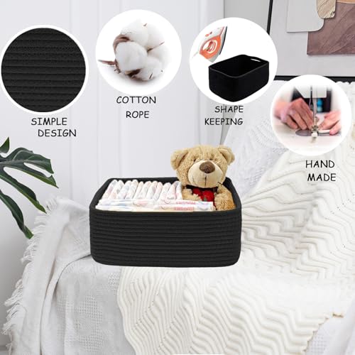 COMFY-HOMI Cotton Rope Storage Basket - 13" x 8.5" x 5.1" - Toy & Closet Organizer