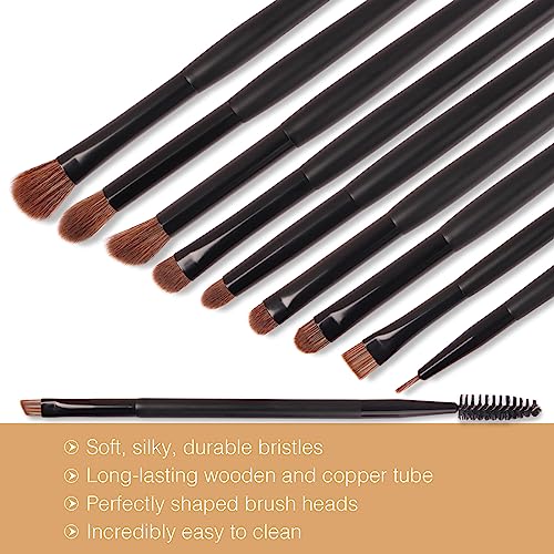 Banidy 10-Piece Eye Makeup Brush Set - Professional Quality with Soft Synthetic Hairs