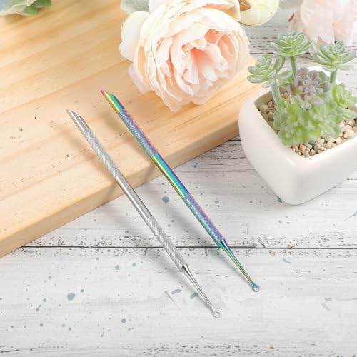 Ptwola Dual Ended Cuticle Remover Kit - Stainless Steel Nail Care Tools