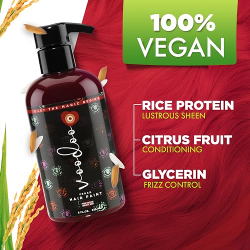 Bright Red Semi-Permanent Hair Dye - Vegan Formula, 8 Oz