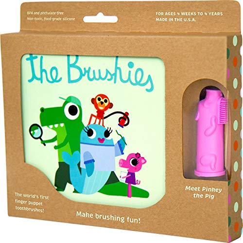 Pinkey the Pig Toddler Toothbrush & Storybook Set for Ages 4 Weeks to 4 Years