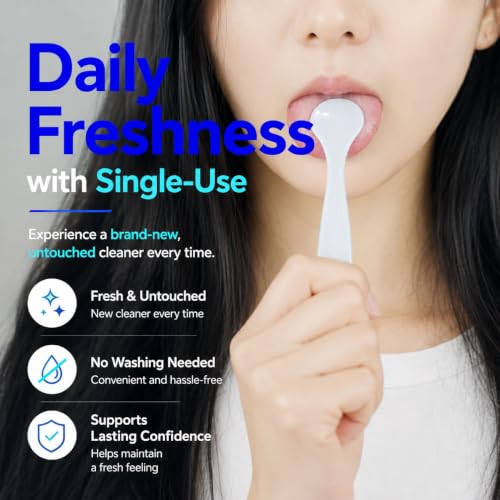 MATT GRAY Disposable Tongue Scrapers - 40 Count, Korean-Made Oral Care