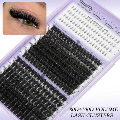 QUAFFLY 678PCS Lash Clusters Kit with Spikes, Bond, Seal, and Remover