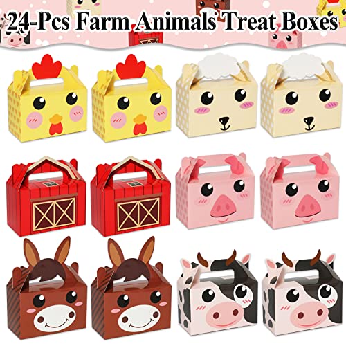 Farm Animal Party Favor Boxes - 12 Pack for Birthday & Baby Showers