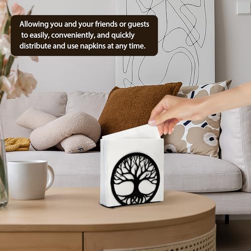 MSJGA Black Napkin Holder for Table - 6" Cocktail Dispenser