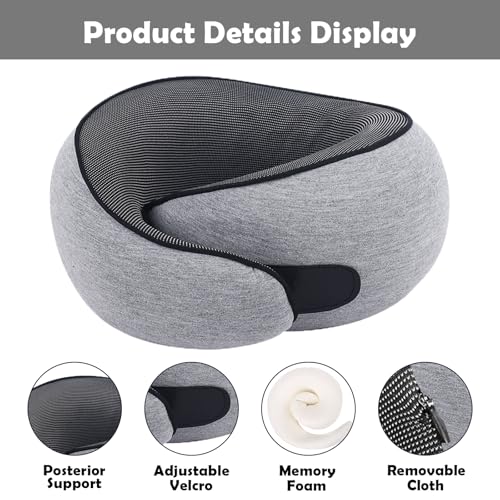 Ergonomic Travel Neck Pillow - Memory Foam Support for Flights