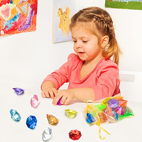 35-Piece Acrylic Diamond Gems & Gold Round Rings Set for Cake Decoration