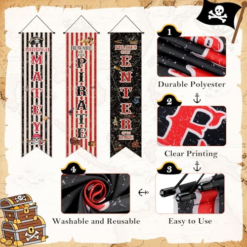 Pirate Party Banner Set - Nautical Decorations for Kids & Adults