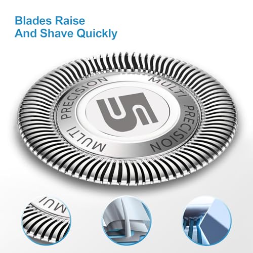 Innobeaut 3-Pack SH50 Replacement Blades for Philips Norelco Series 5000 Shavers (Without Blade Retaining Rings)