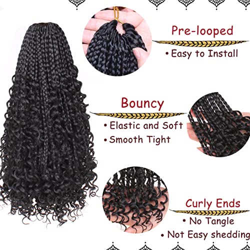 Beverlee 14 Inch Boho Box Braids - 8 Packs Synthetic Hair 1B#