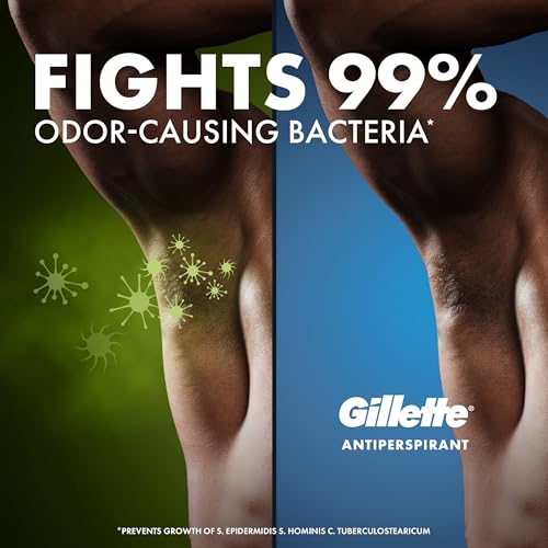 Gillette Antiperspirant & Deodorant for Men - 72HR Sweat Protection, Clear Gel, Wild Rain, 3.8 oz (2-Pack)