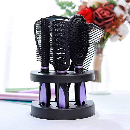 Zoestar 5-Piece Hair Brush and Comb Styling Set - Purple