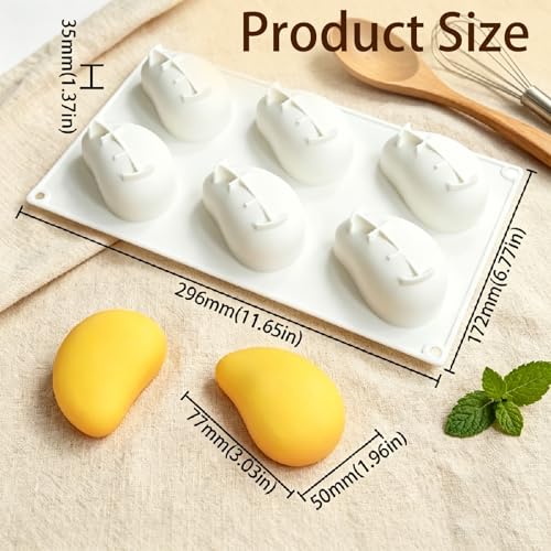 6-Cavity Mango Silicone Mold for Mousse Cakes & Desserts