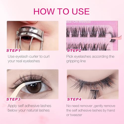 FindLove Self-Adhesive Lash Clusters with Bottom Lashes - DIY Extension Kit