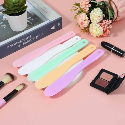 AKOAK Disposable Makeup Mixing Spoons 10 Pcs - Hygienic Cosmetic Spatulas for DIY Skincare & Makeup