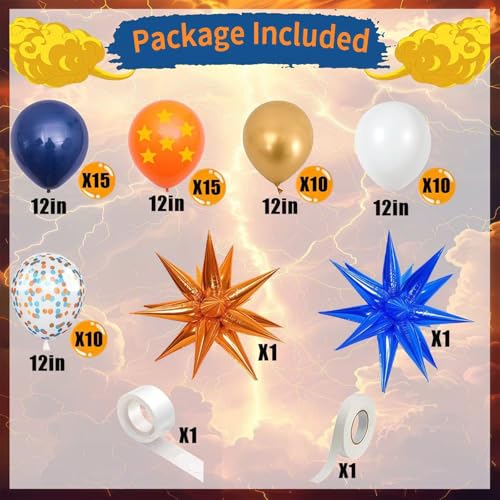64-Piece Cartoon Dragon Birthday Balloon Set - 12-Inch Latex