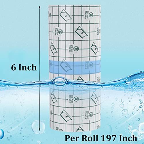 OBTANIM 6 x 197 Inch Transparent Waterproof Adhesive Bandage for Tattoo Aftercare