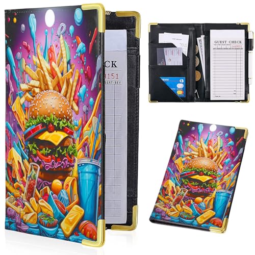 Tucocoo Leather Waitress Book with Zipper Pockets - Durable Server Guest Book