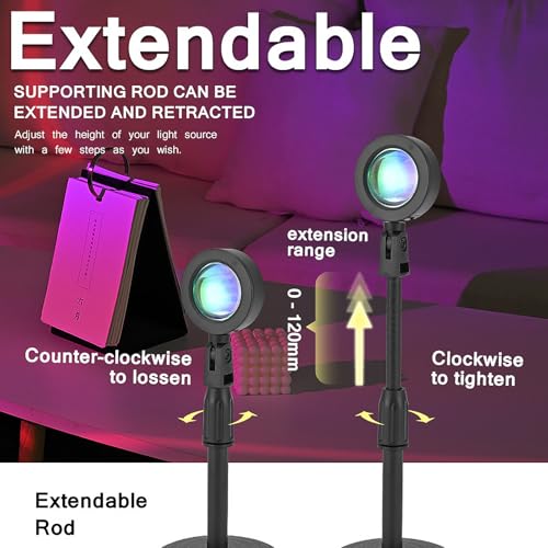 RGB Sunset Lamp Projector - 16 Color USB Night Light with 180° Rotation