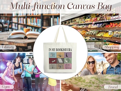 Book Tote Bag - Canvas Shoulder Bag for Book Lovers