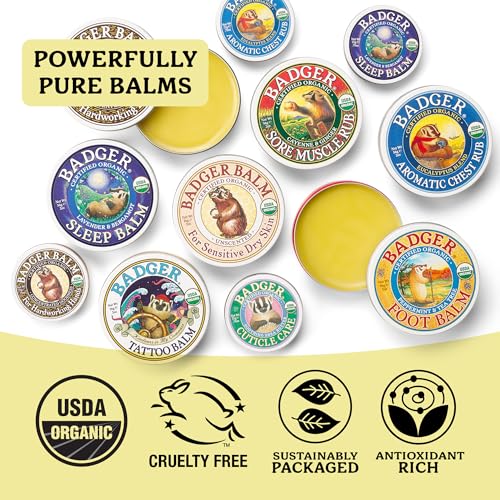 Badger Organic Foot Balm for Cracked Heels, 2 oz Moisturizing Treatment