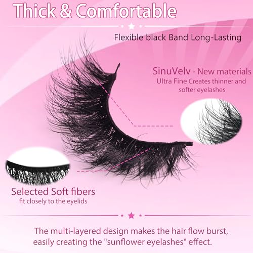 20 Pairs Faux Mink Lashes - 3D Voluminous Eyelashes by INSPEAUTY