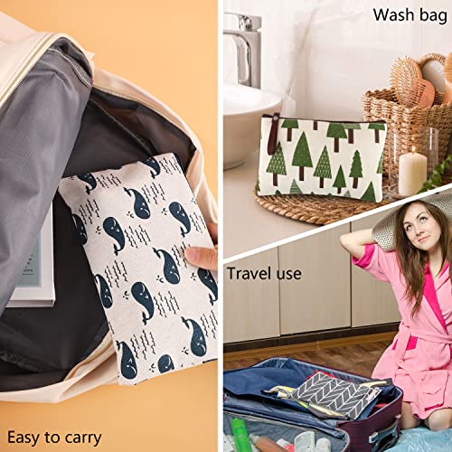 SUMAJU 8 Pcs Canvas Cosmetic Bags E - Travel Makeup & Toiletry Organizer Set
