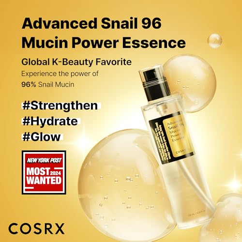 COSRX Snail Mucin 96% Repairing Serum, Hydrating Serum for Face with Snail Secretion Filtrate for Dull Skin & Fine Lines, 100ml, Korean Skin Care