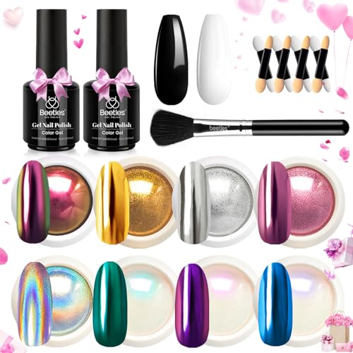Beetles Multicolor Nail Powder Kit - Black & White Gel Polish