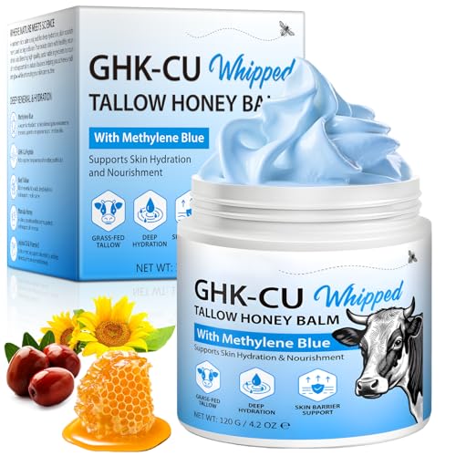 Copper Peptide Moisturizer with Beef Tallow & Honey – Anti-Aging Balm for Face & Neck, 4 oz