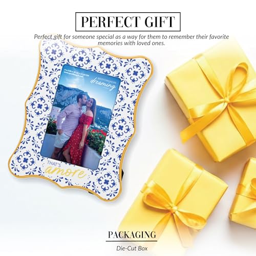 That's Amore Mediterranean Picture Frame - 6.5" x 8.25" - Stoneware Decorative Table Decor