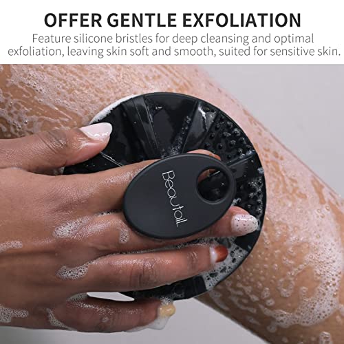 BEAUTAIL Silicone Body Scrubber for Gentle Exfoliation | Hygienic Bath Brush for Sensitive Skin
