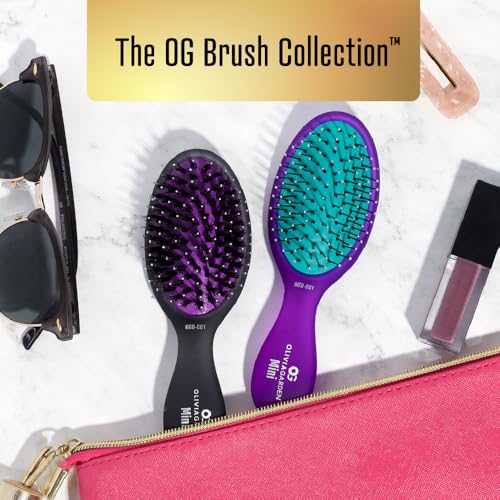 Olivia Garden Aurora Detangler Brush Purple Mini – Wet & Dry Hair, Fine to Medium