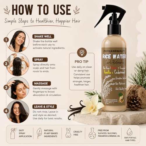 Fermented Rice Water Hair Growth Spray with Biotin & Rosemary - 4 oz