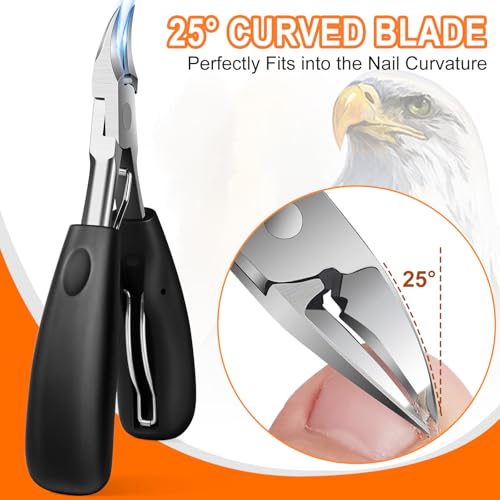 DRMODE 4pcs Toenail Clippers for Thick Nails - Ergonomic & Heavy Duty