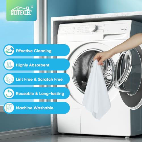HOMEXCEL 24-Pack Microfiber Cleaning Cloths - Lint-Free, Reusable, 11.5" x 11.5"