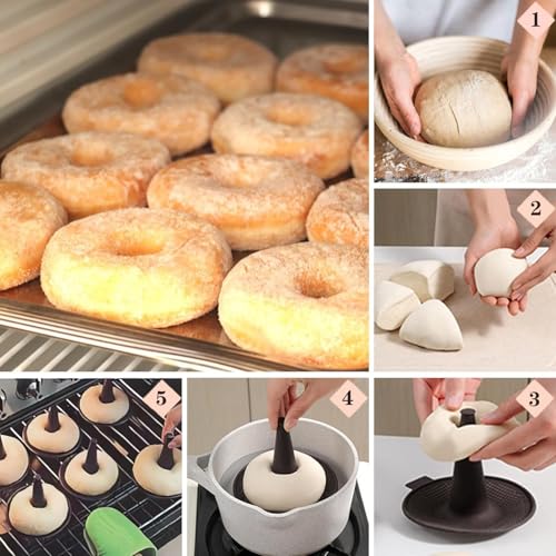 6-Cavity Silicone Donut & Bagel Pan Set - Non-Stick Baking Mold