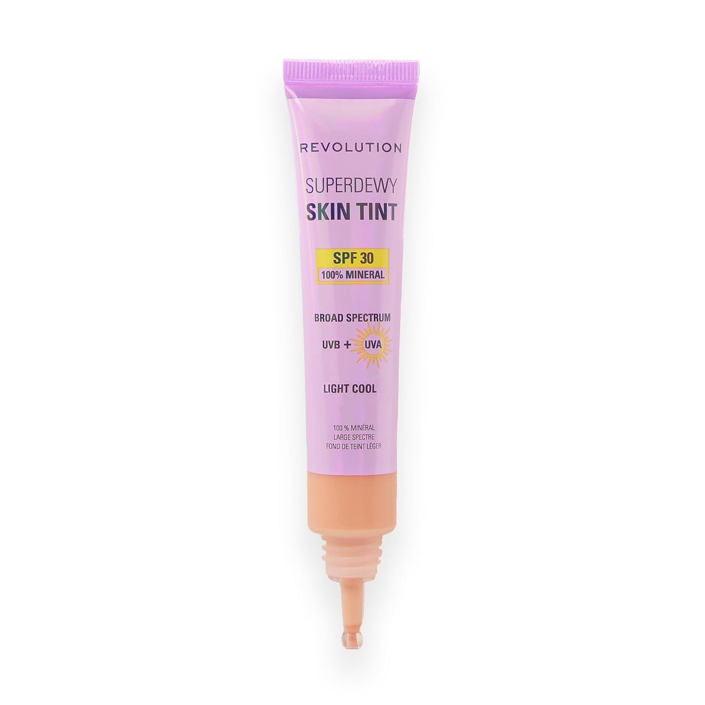 Revolution Superdewy SPF 30 Skin Tint - Tinted Mineral Foundation for Buildable Glow | Medium Tan Warm, Vegan & Cruelty-Free