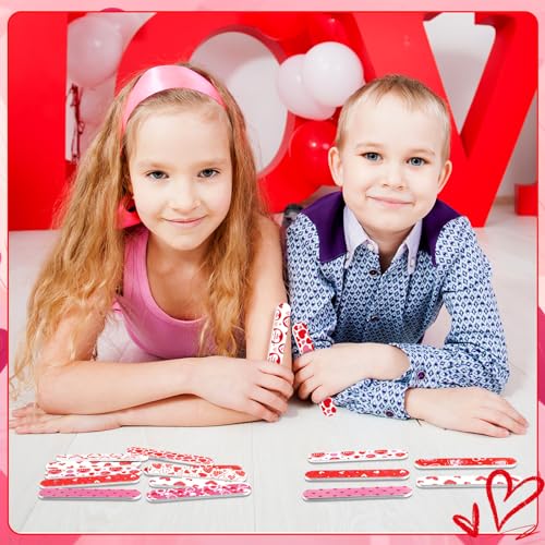 48 Pcs Valentine's Day Heart Nail Files - Double Sided Emery Boards