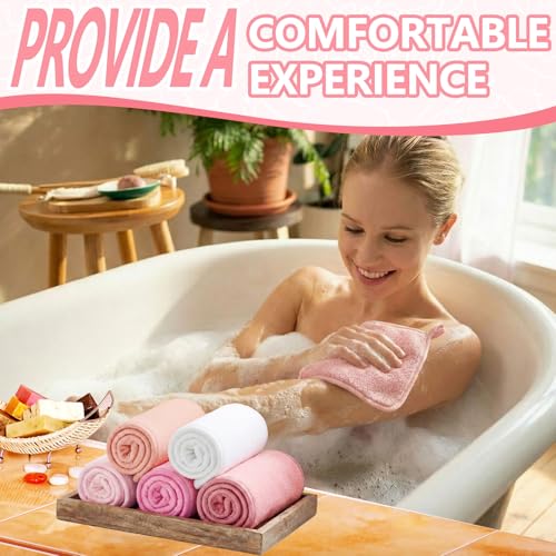 Tudomro 10-Piece Exfoliating Washcloths - Double-Sided Bath Scrub Towels