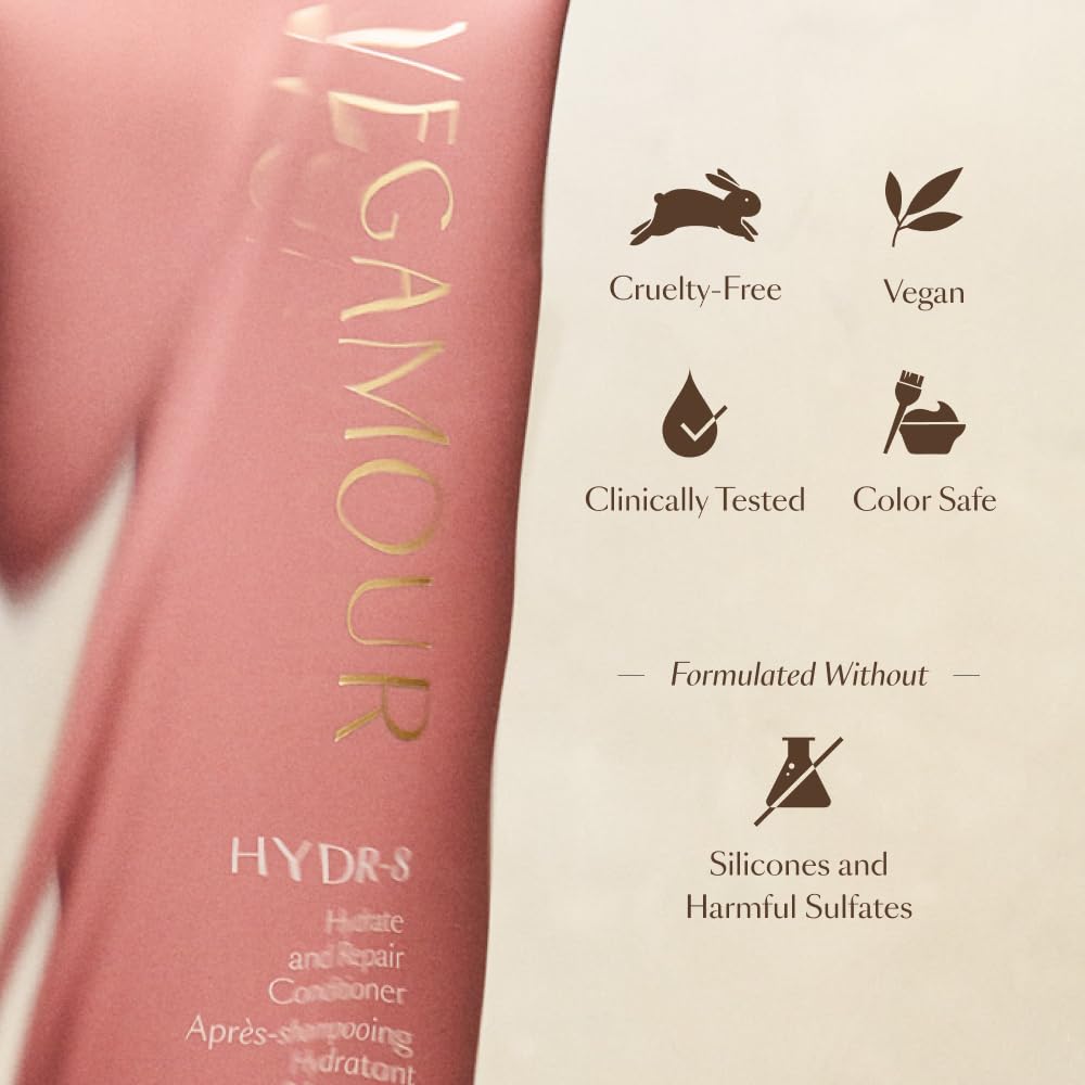 VEGAMOUR Hydrate and Repair Conditioner - Nourishing Formula with Marula Oil, Moringa Oil & Biotin for Dry Hair | 8 Fl Oz
