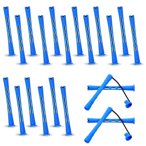 20 Blue Perm Rods - Small Cold Wave Rollers for Curls