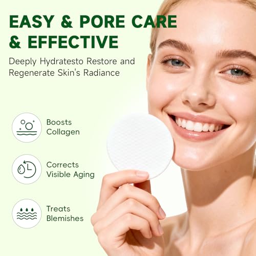 LABJD 100 Pcs Toning Facial Pads with Snail Mucin & Peptides for Brightening & Hydration